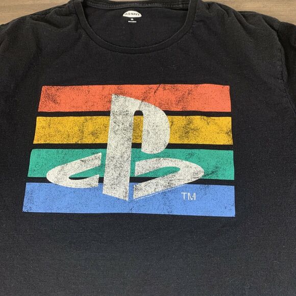 Playstation Logo Old Navy T-Shirt Mens Size XXL Black Unisex Short Sleeve - Picture 3 of 7